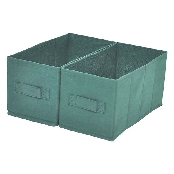 Castorama 2 Boîtes De Rangement Rectangulaires En Textile Mixxit Coloris Vert mode pas cher 1