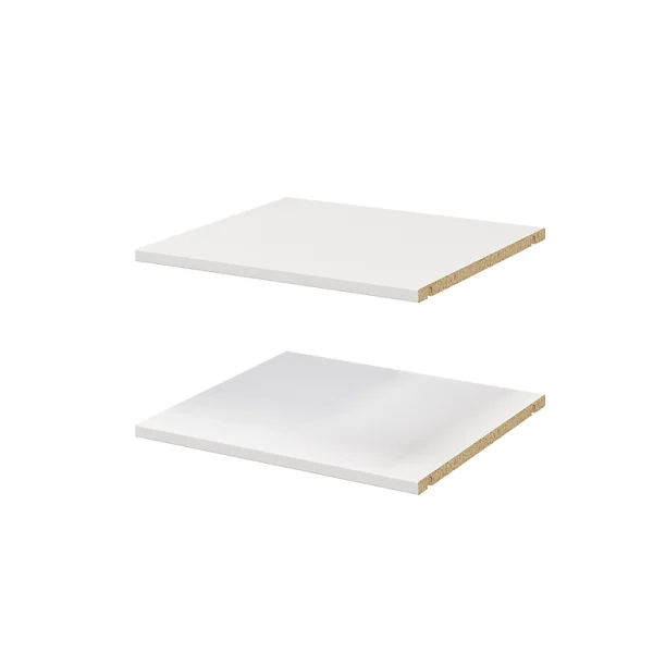 excellents soldes Castorama 2 Tablettes Blanches GoodHome Atomia L. 46,4 X P. 43,2 Cm 1