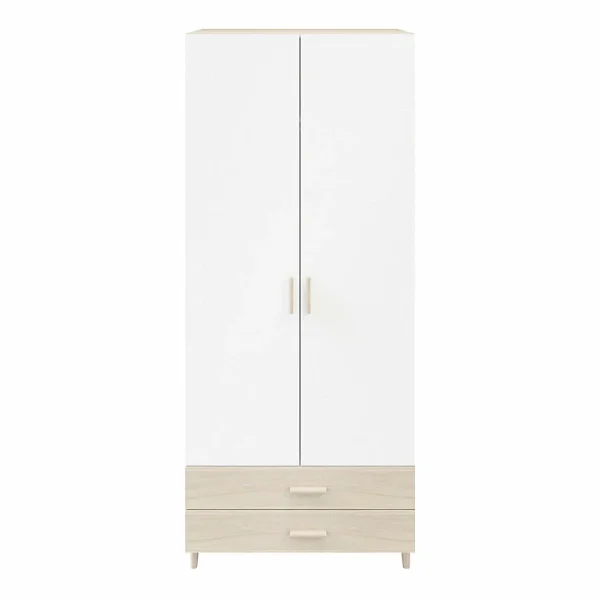 grande surprise Castorama Armoire Penderie Effet Chêne Portes Battantes Blanches GoodHome Atomia H. 236 X L. 100 X P. 60 Cm 1