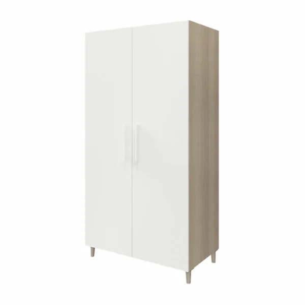 Castorama Armoire Penderie Effet Chêne Portes Battantes Blanches Sur Pieds GoodHome Atomia H. 198 X L. 100 X P. 60 Cm achat 1