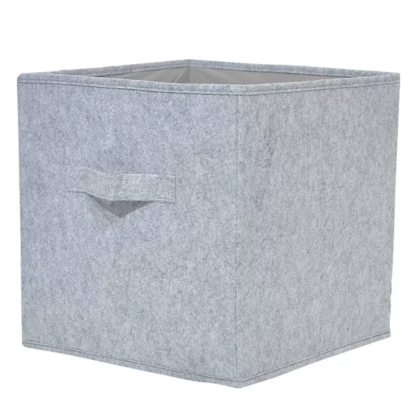 Satisfait ou Remboursé Castorama Boîte De Rangement Carrée En Feutrine Mixxit Coloris Gris 1