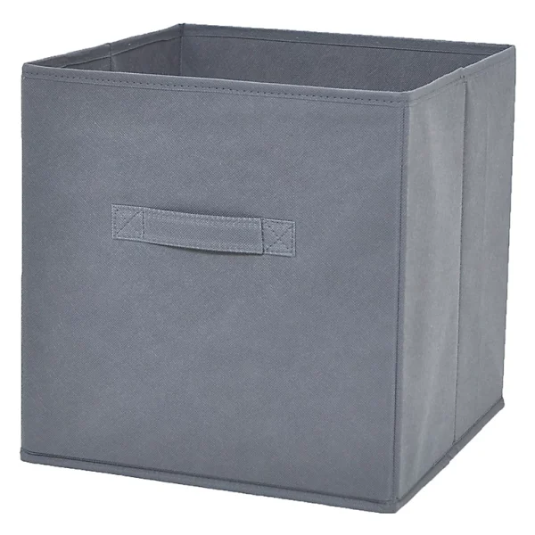 excellents soldes Castorama Boîte De Rangement Carrée En Textile Mixxit Coloris Anthracite 1