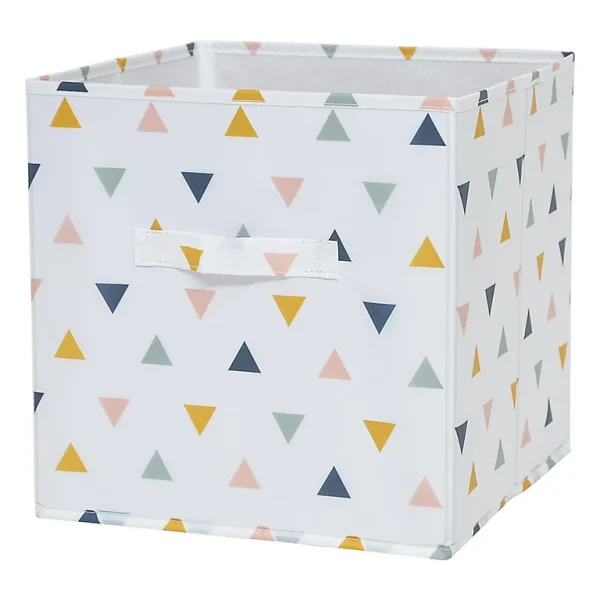 site en ligne Castorama Boîte De Rangement Carrée En Textile Mixxit Motif Triangles 1