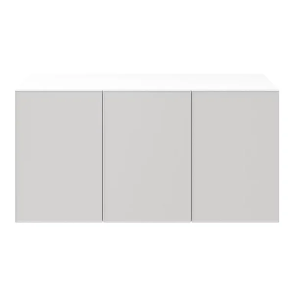 Castorama Buffet Blanc 3 Portes Grises Claires Mates GoodHome Atomia H. 75 X L. 150 X P. 47 Cm achetez pas cher 1