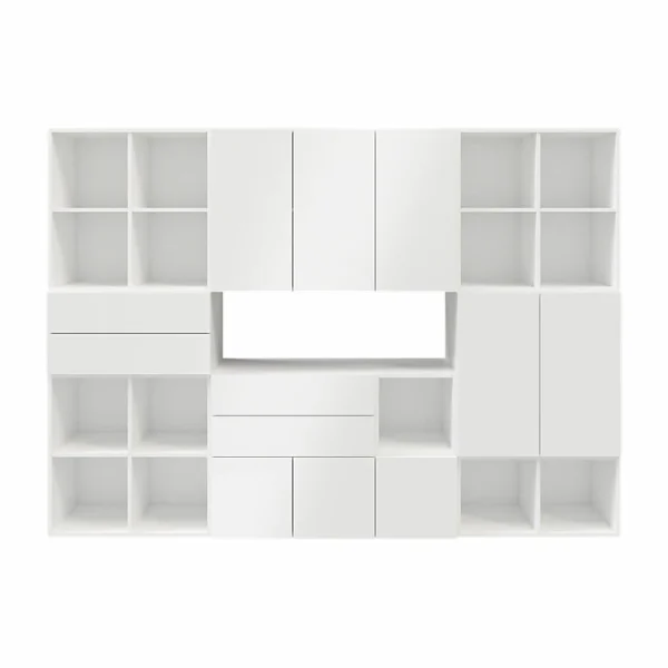 Boutique Castorama Meuble De Rangement Avec Tiroirs Blanc GoodHome Atomia H. 187,5 X L. 262,5 X P. 35 Cm 1