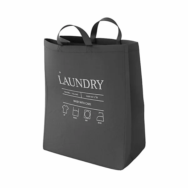 boutiqued pas cher Castorama Panier à Linge GoodHome Elland Capacité 50 Litres Coloris ébène En Coton L.40 X L.25 X H.53 Cm 1