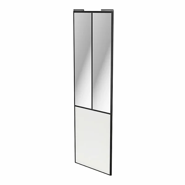 Castorama Porte De Placard Coulissante Atelier Vitrée Blanc Avec Cadre Noir GoodHome Arius H. 248,5 X L. 76.2 Cm qualité supérieure 1