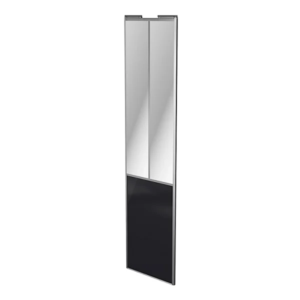 Castorama Porte De Placard Coulissante Atelier Vitrée Noir Avec Cadre Gris GoodHome Arius H. 248,5 X L. 61.2 Cm soldes pas cher 1