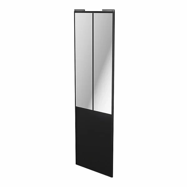 Castorama Porte De Placard Coulissante Atelier Vitrée Noir Mat Avec Cadre Noir GoodHome Arius H. 248,5 X L. 76.2 Cm magasin pas cher 1