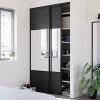 De super promotions disponibles Castorama Porte De Placard Coulissante Avec Miroir Anthracite Avec Cadre Noir GoodHome Arius H. 248,5 X L. 77.2 Cm 5