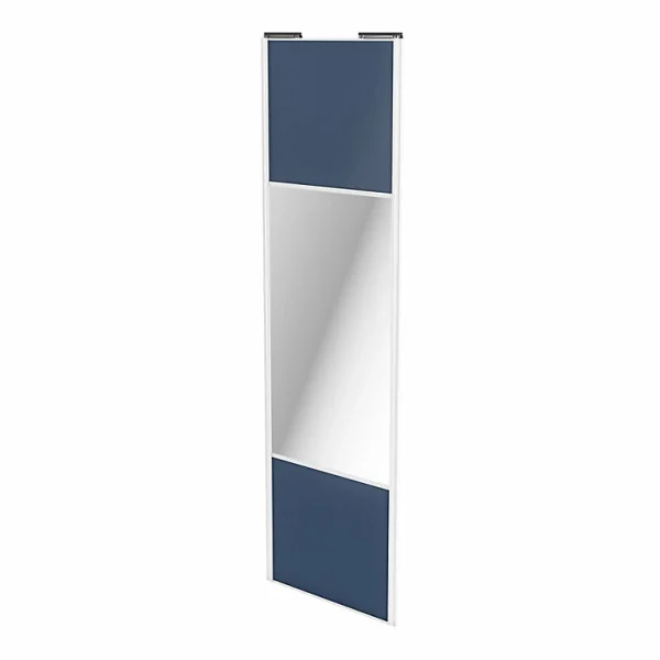 exclusivement disponibles Castorama Porte De Placard Coulissante Avec Miroir Bleu Avec Cadre Blanc GoodHome Arius H. 248,5 X L. 77.2 Cm 1