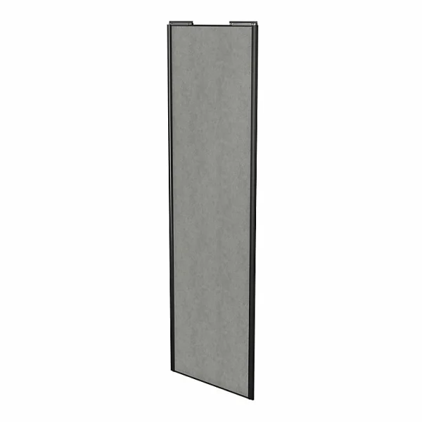 magasin pas cher Castorama Porte De Placard Coulissante Béton Avec Cadre Noir GoodHome Arius H. 248,5 X L. 77.2 Cm 1