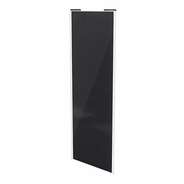 magasins pas chers Castorama Porte De Placard Coulissante Noir Avec Cadre Blanc GoodHome Arius H. 248,5 X L. 92.2 Cm 1