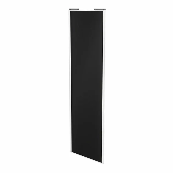 boutiqued en ligne Castorama Porte De Placard Coulissante Noir Mat Avec Cadre Blanc GoodHome Arius H. 248,5 X L. 77.2 Cm 1