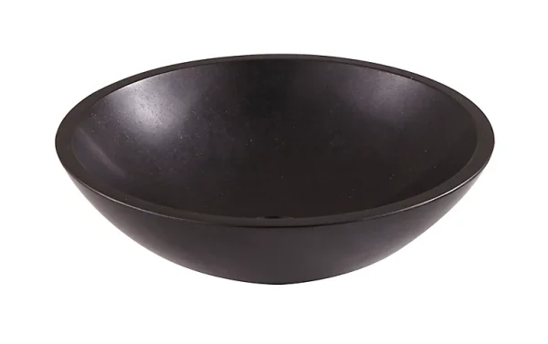 magasin en ligne france Castorama Vasque à Poser Ronde Pierre Naturelle Noire GoodHome Tumen 1